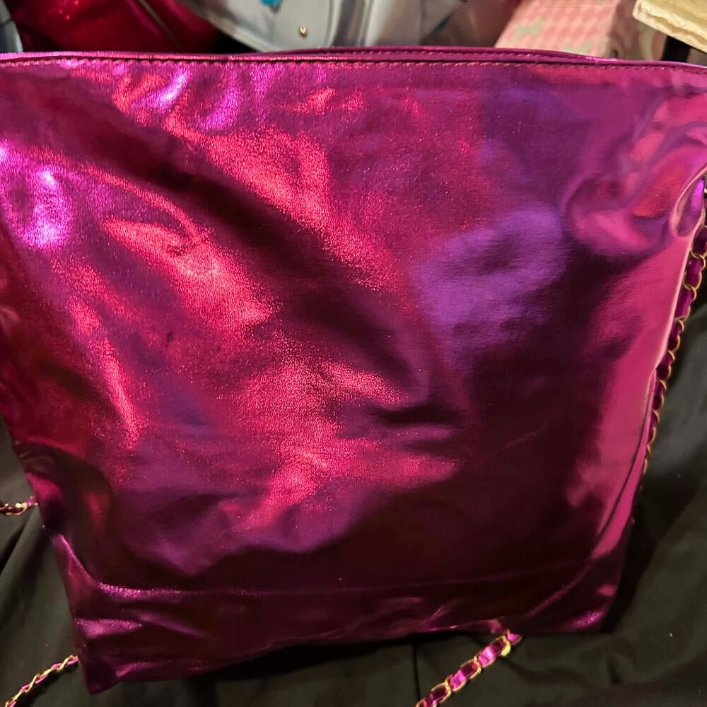 Metallic tote bag
